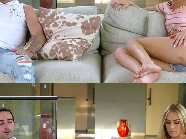 Horny Boyfriend Wants A Footjob From Sexy Sky Pierce