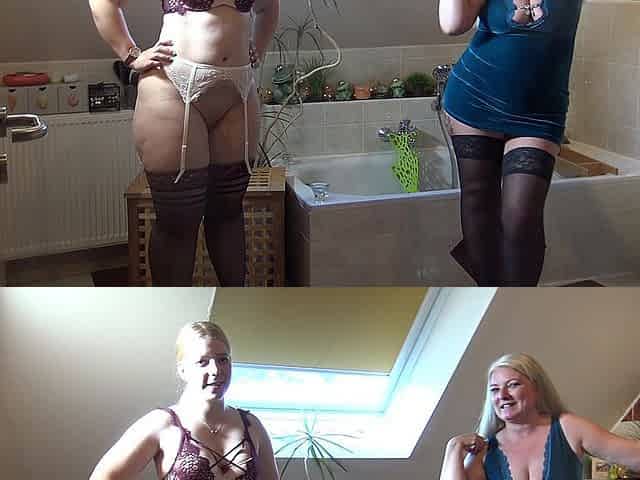 Teeny and milf lesbo mouth - Piss action!