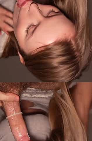Hot Blonde Puts Condom & Then Gets Surprise Creampie