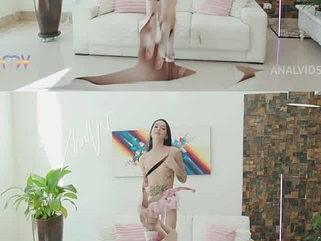 Russian beauty Eva Tender fucked by 3 big black cocks with DAP