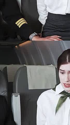 Aspiring Flight Attendant Hot Pearl Gets a Very Hands-on Interview with Perv Pilot