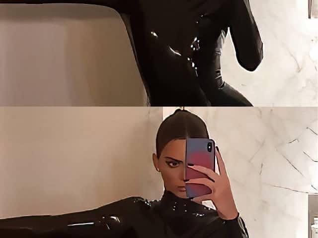 'Kendall J.' sexy selfie in black latex
