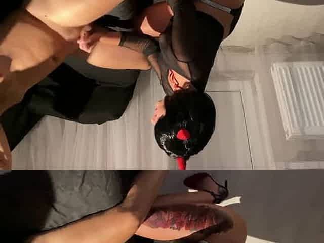 Tattooed Babe Fucks a Spirit on Halloween - Creampie