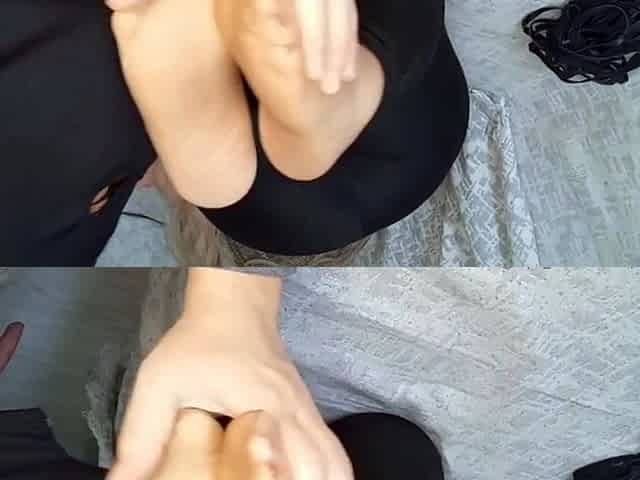 Foot fetish Handjob POV