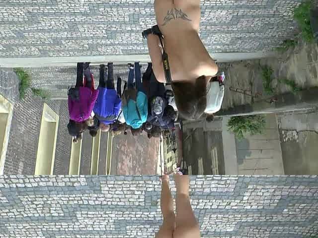 Public amateur fucked outdoors before cumshot