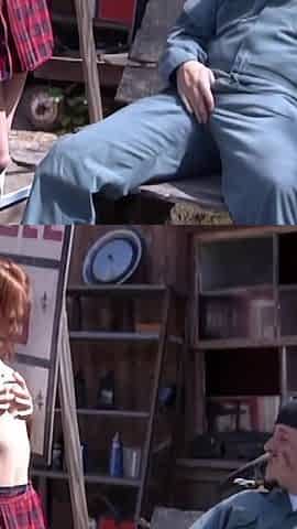 A Young Redhead Eager for Cock Rides Gas Station Attendant's Big Cock