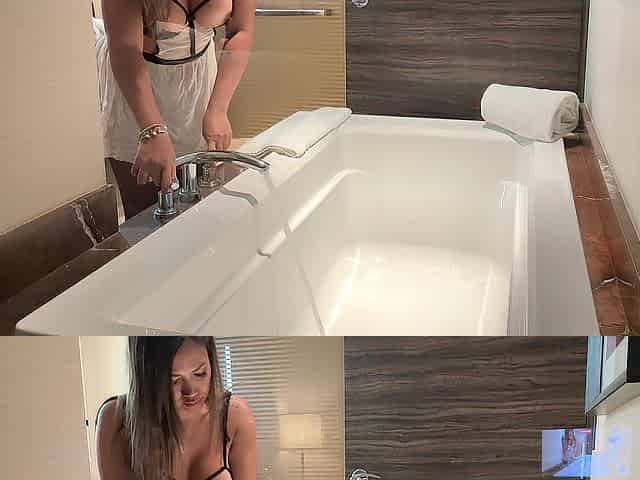 Wet Nylon & Glass: Squirting Bathroom Tease