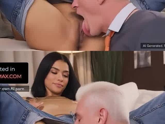 AI Gen Teen eighteen years old Seduces Ally's Old Father - Fellatio & Hard Bang in Ally's Abode