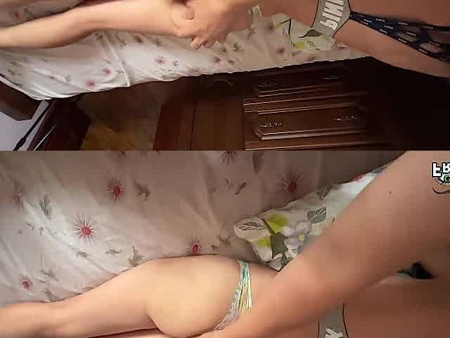 Step Mamma shares daybed , StepSon creampie in cunt