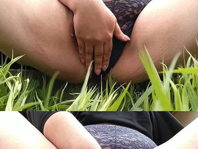 Mature Hairy Pussy Pissing Through Panties Close up