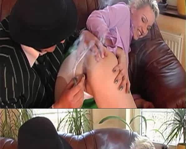 Blonde Babe Fingered Wild on Couch