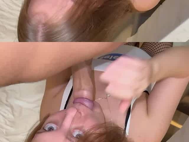 18-year-old blonde chooses to pay with her oozing little twat