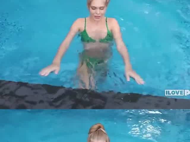 Poolside Fellatio With In 4k - Skinny With Little Angel And Angel Little