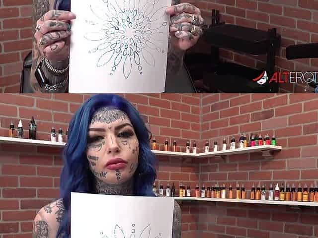 Amber Luke gets a rectal hole tattoo and a nice screwing