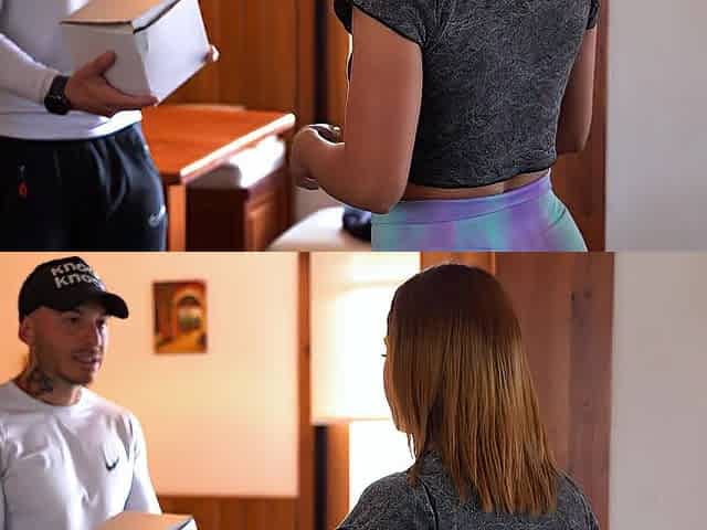 me follo al repartidor mientras mis amigas estan en living. FIT villaanderson