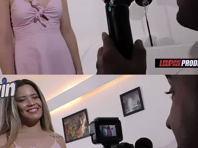 Hot towheaded Yasmin mines loira donk and cunt, giving deep throat and handjob. LP Productions.