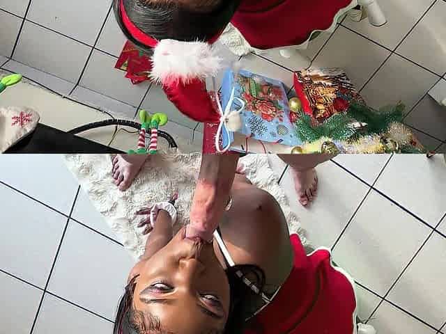 Lascivious Ebony Angel's Christmas Crave Is To Get Drilled In The Butt By Santa