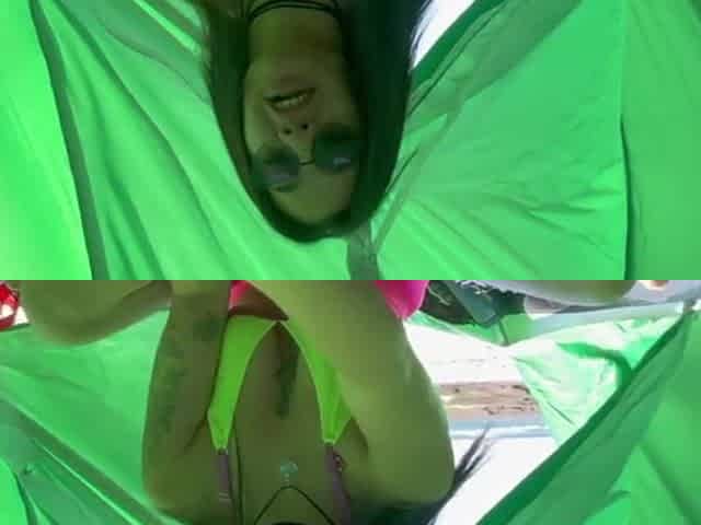 Public Tent Anal Thrills with Latina Teen