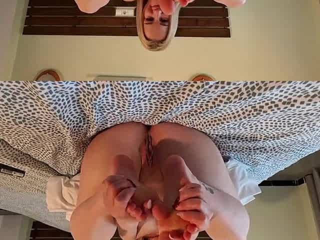 Hawt cutie feet fetish masturbation 4K Foot lover licking