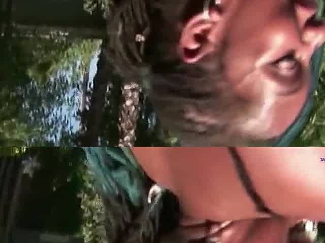 Watching this marvelous ebony sweetheart in an intensive outdoor action is very arousing and fascinating