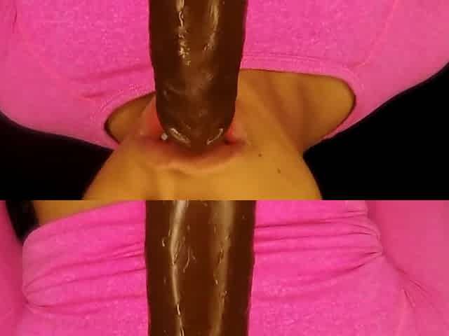 Large Bazookas Gal Juicy Down Double Schlong Sex toy With Her Beloved Fruit!!!POV