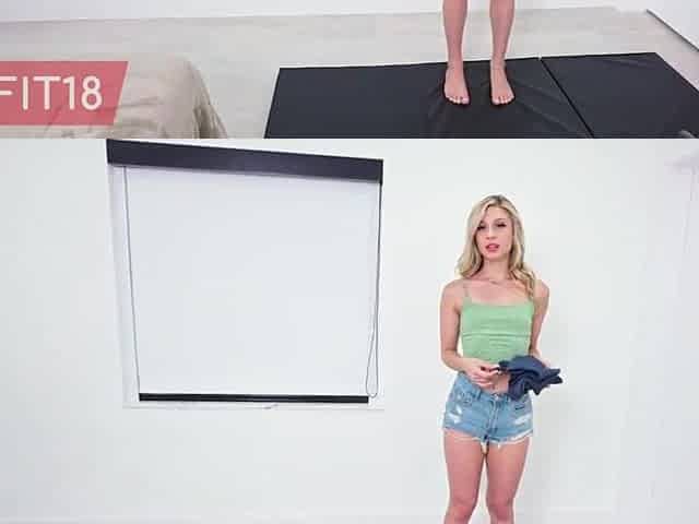 FIT18 - Cheerleader Kait - POV Casting Slim Flat Chested Amateur In Yoga Panties