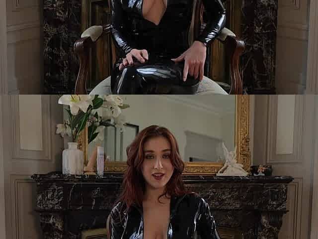 Latex Homewrecker JOI - Me, or Her?