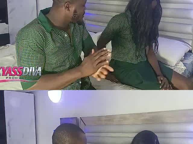 Hawt Black College Angel with Creamy Bald Cunt