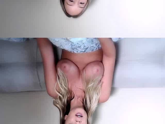 Glamour babe with big boobs masturbates in lingerie