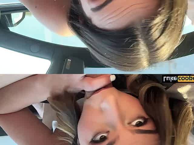 Ideal Booty Beauty Keeps Cumming During the time that Riding Shlong In Car - Chanel Camryn - Luke Cooper