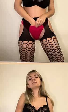 Busty amateur blonde solo