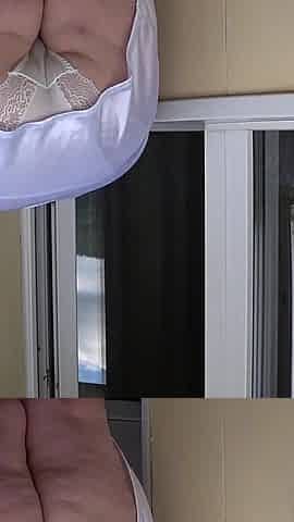I Am Watching a Plump Neighbor on the Balcony. Big Ass in White Panties. PAWG.