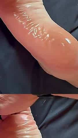 Cum on Sexy Oiled Soles Close up Real Amateur Footfetis POV
