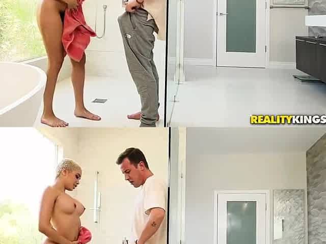 Jessy Jones And Aaliyah Hadid - White Cock Slut With Light Skin And Short Haircut Fucked In The Shower