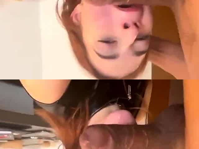 Horny perky redhead teen gives hot blowjob in POV