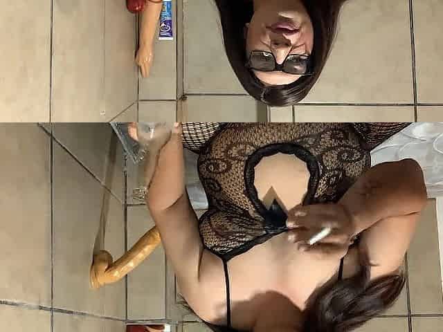 Fucking Thick Sex toy Against The Wall