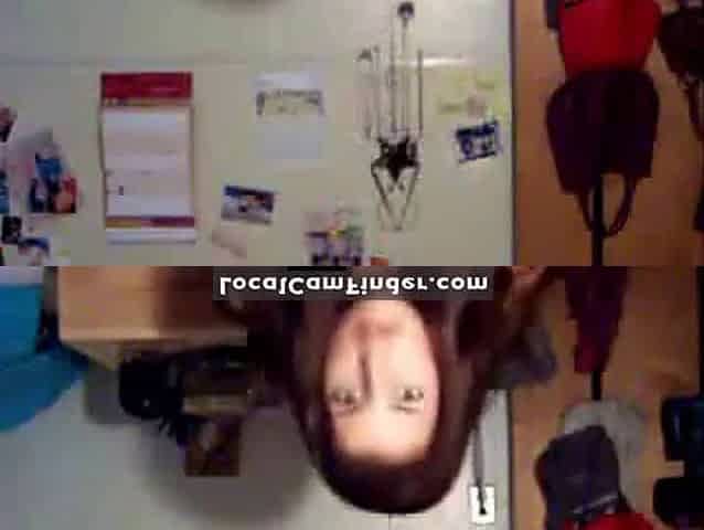 Webcam girl in bikini teases her pussy