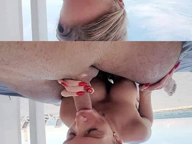 POV: Hawt Exposed Golden-haired On Beach Sees My Rod And Can not Resist