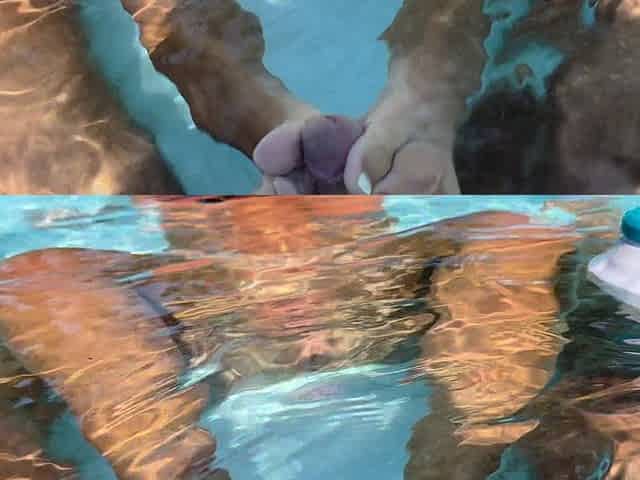 Outdoor Blowjob in Swimming Pool - Sexy Deepthroat Action