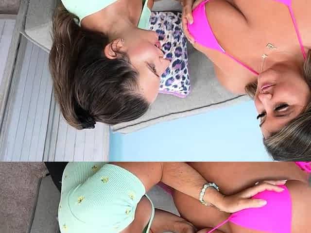 Fat bigass slut sensual kissing with GF