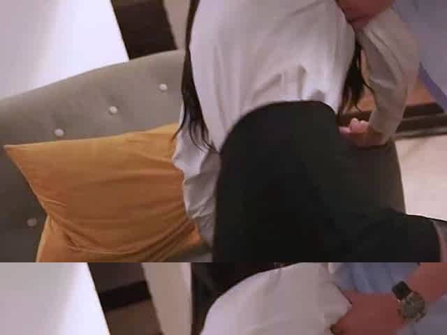 A youthful dark-haired gives a torrid hand job to her lover