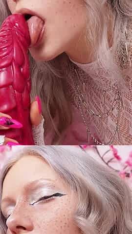 Enjoy a Sloppy Blowjob, Sex Between the Legs, Riding a Dildo and a Footjob - Everything Is Covered in Cum!