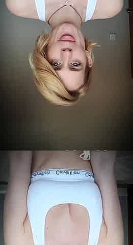 Blonde teen slut plays with a toy banana