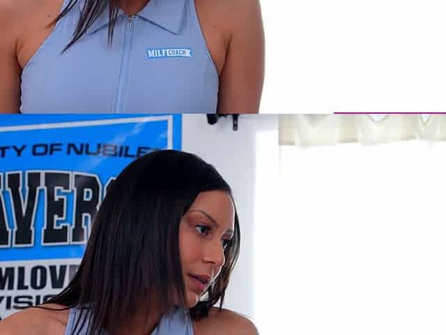 Huge boobs MILF coach fucks her player
