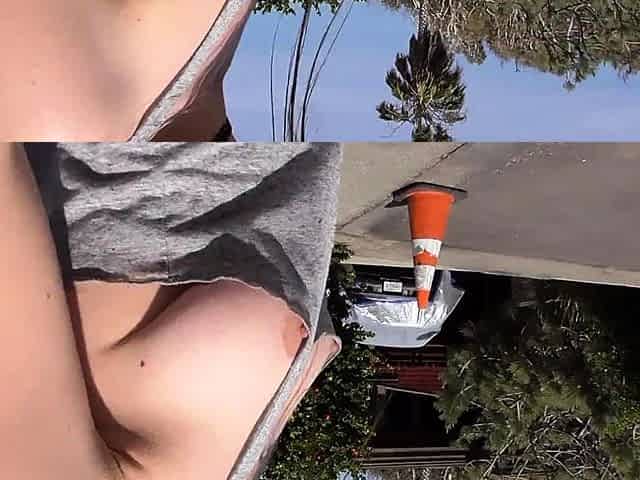 Shy Goth Exhibitionist - Windy Beach And Residential Walk