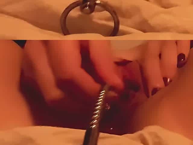 Oozing whilst sounding my urethra with ribbed weenie