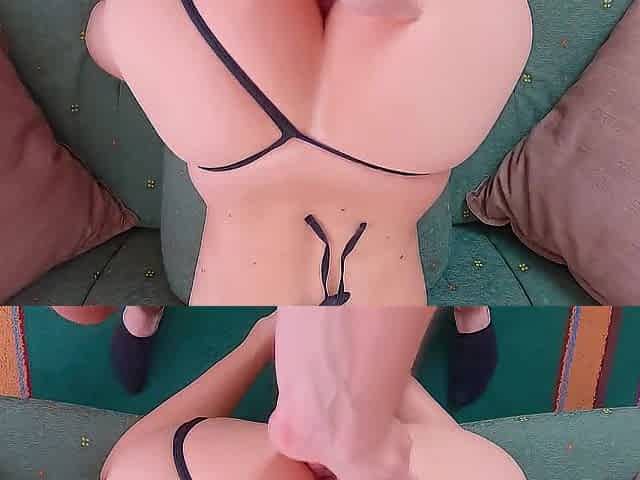 DOGGY STYLE BANG IN BIKINI, large booty, groaning, hot swimwear, spunk flow - Ela Stance