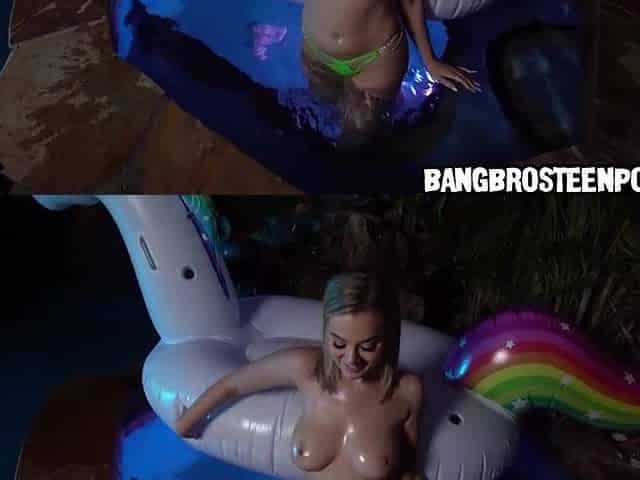 Breasty GF gets screwed by the pool