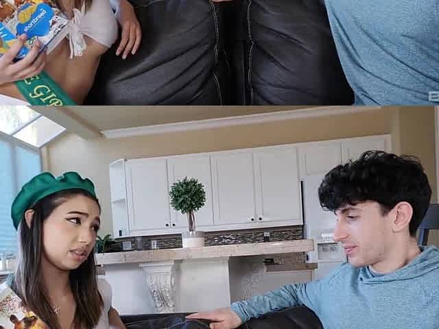Petite babe in a scout uniform wants me to fuck her hard on a sofa