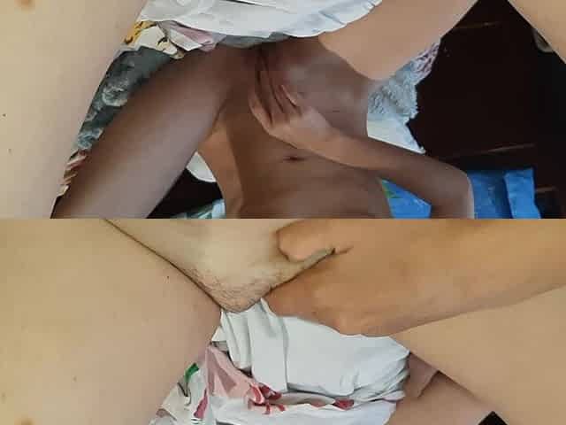 Opposite Each Other We Passionately Masturbate Our Hairy Pussies